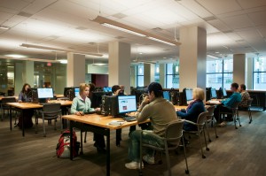 Students in Woodward Library